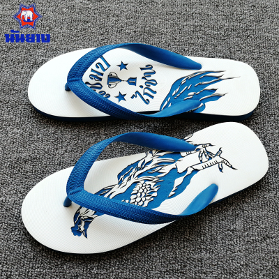 泰国进口南洋大象牌纯手工雕刻斗鸡人字拖鞋男外穿耐磨防水凉拖鞋
