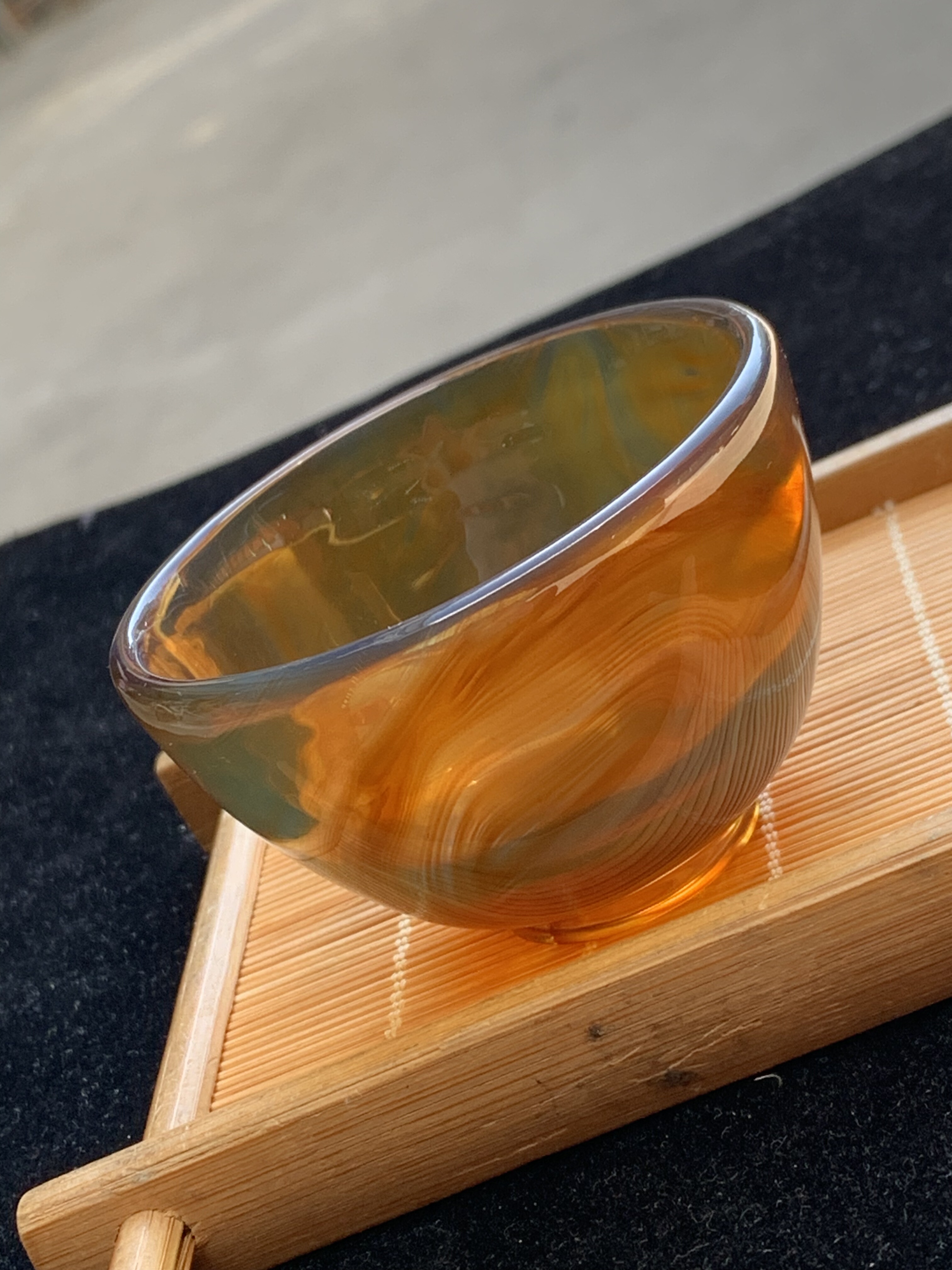 缅甸琥珀棕珀大碗杯42克