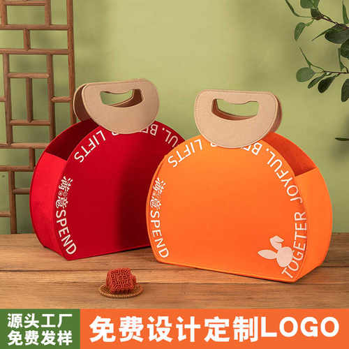 简约圆形加厚高颜值毛毡包