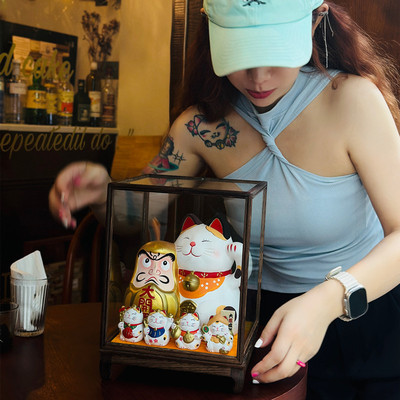 日式招财猫高档摆件店铺开业礼品前台陶瓷发财猫生意兴隆生日礼物