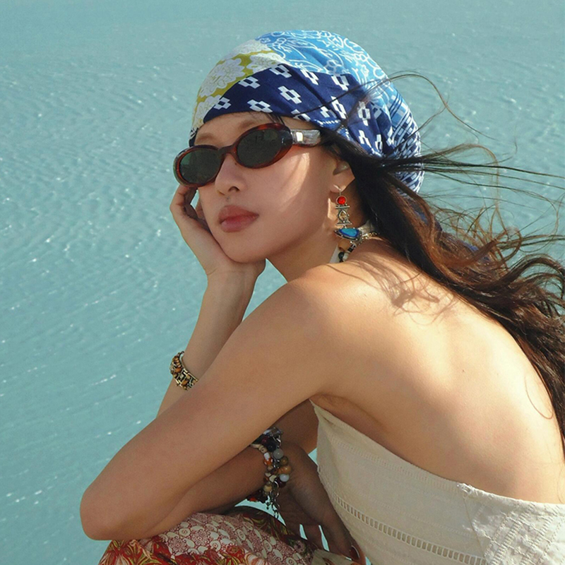 美式千禧辣妹y2k腰果花包头头巾帽女百搭嘻哈街头嘻哈丝巾领巾