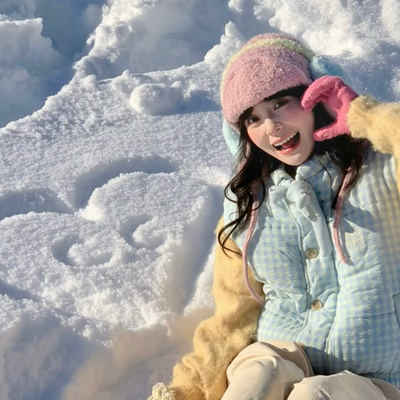 自留款~冬日氛围感毛绒绒粉色针织飞行帽子女冬季保暖护耳雷锋帽