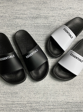 FOG 复线ESSENTIALS潮牌字母印花一字拖鞋男外穿室内情侣凉拖鞋女