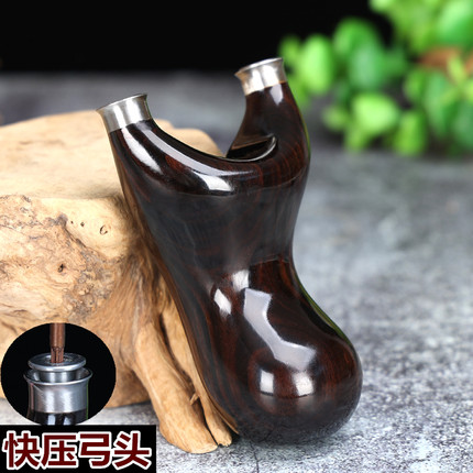 紫光檀快压实木弹弓飞虎扁皮精准户外射击免绑反曲弹工手工实战