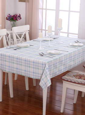 定制进口PSE桌布防水防油免洗餐桌布红格子 蓝格子 田园茶几台布