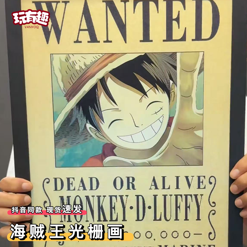 海贼王光栅画裸眼3d立体渐变路飞索隆悬赏令装饰海报壁画动漫周边