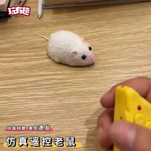 遥控仿真老鼠玩具恶作剧整人红外线电动假耗子模型桌宠整蛊神器