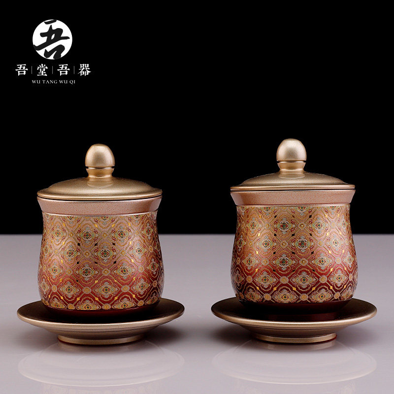 珐琅供水杯供杯黄铜供佛杯家用供奉观音净水杯道家神像佛前圣水杯