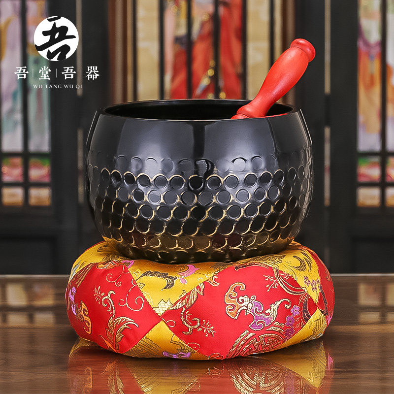 吾堂吾器 铜磬铜庆手敲罄钵盂佛具用品家用佛堂寺庙纯铜佛音碗钵