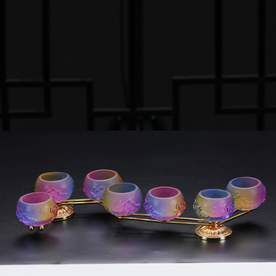 七星灯琉璃灯架酥油灯盏供佛灯座家用长明灯蜡烛台底座灯台摆件