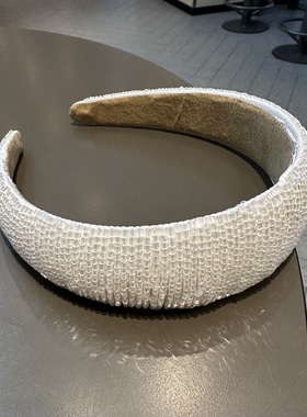 白色水晶发箍显脸水气质富家千金百搭头箍宽边压发高级洋气大气女