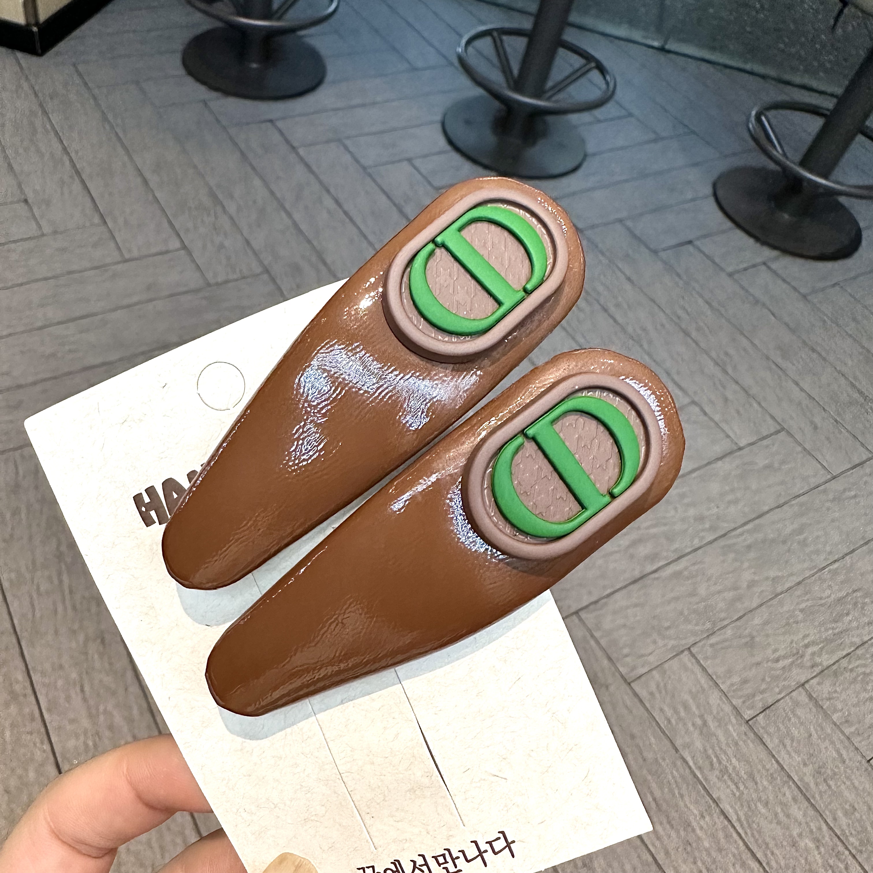 韩版复古咖色几何边夹气质百搭夹碎发刘海边夹鸭嘴夹饰品侧边夹女