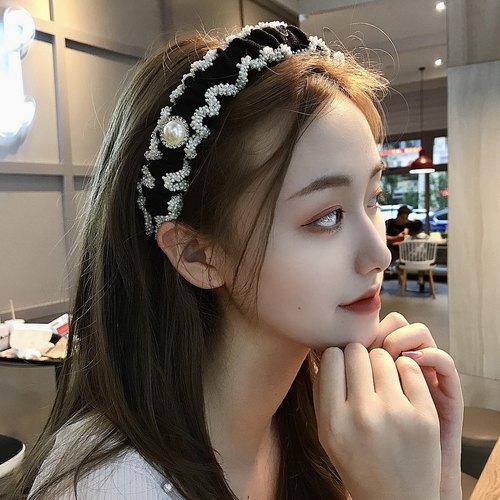 小香风同款褶皱法式复古压发头箍