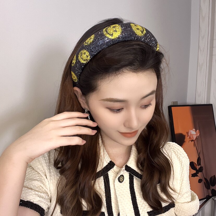 新款轻奢笑脸发箍高级感满钻可爱气质发卡2023新款百搭头饰女