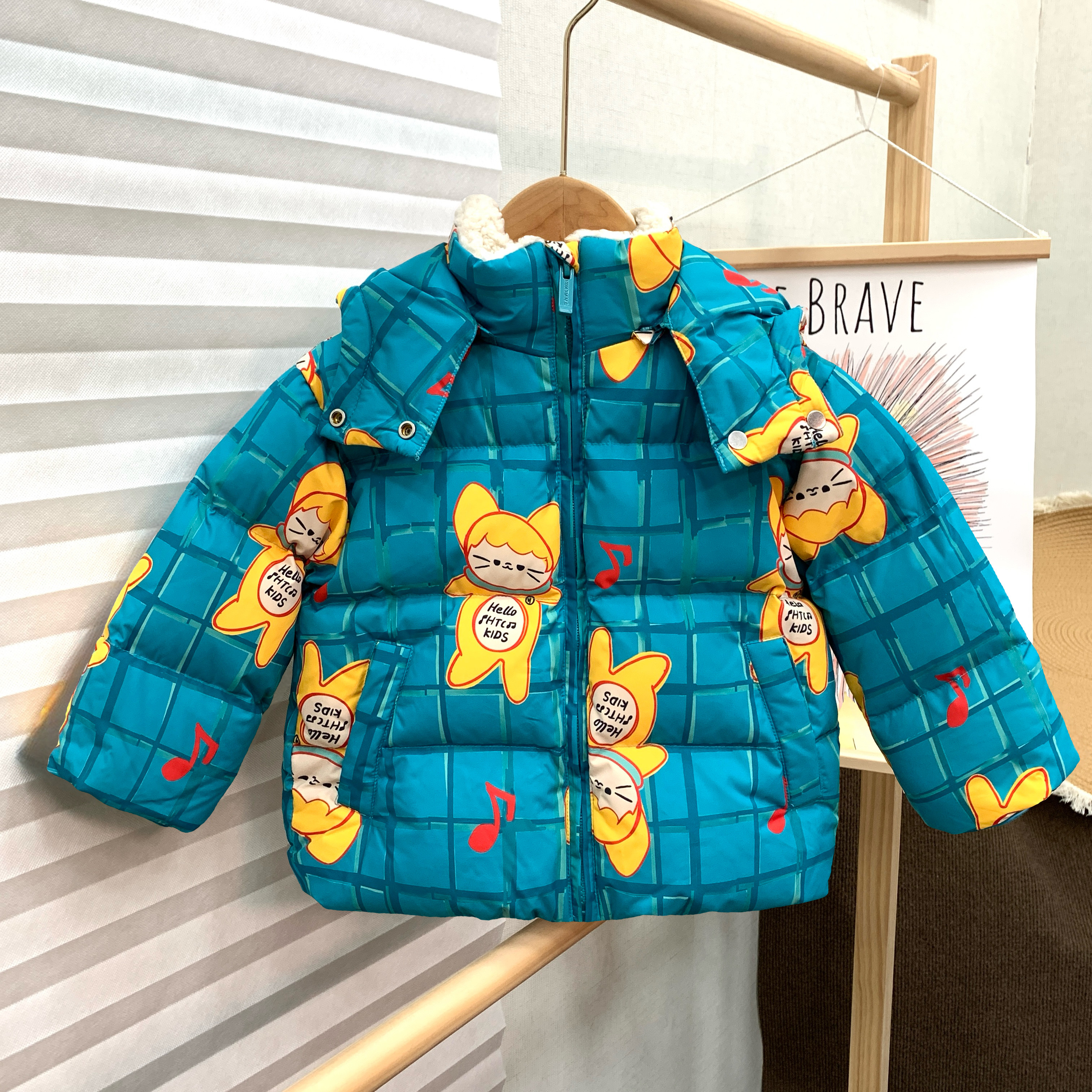 花T彩专柜huo儿童秋冬满印加厚可爱连帽羽绒服外套90-130,童装/婴儿装/亲子装,羽绒服,淘宝优惠券,粉丝福利购,淘宝优惠卷