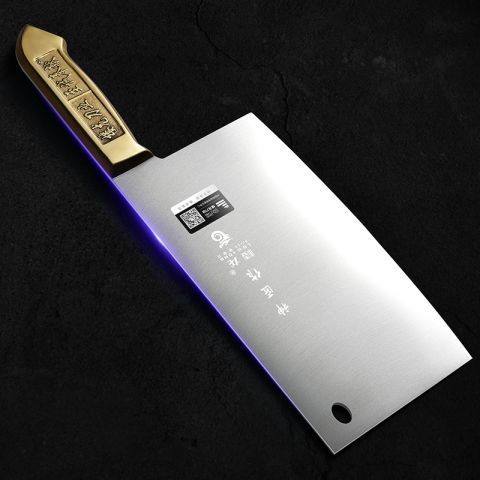 楼龙家用菜刀铜柄刀斩切刀砍骨厨房刀具厨师小型锋利老式手工6643