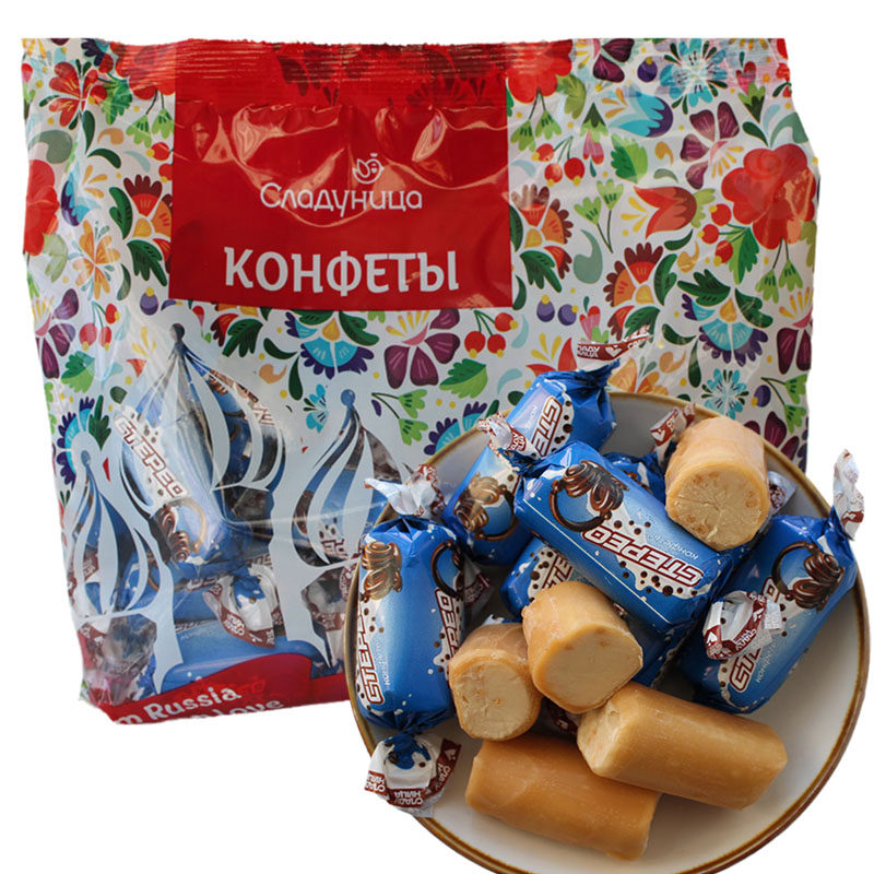俄罗斯糖果原装进口俄宝多牌软焦糖炼乳夹心糖袋装休闲零食喜糖