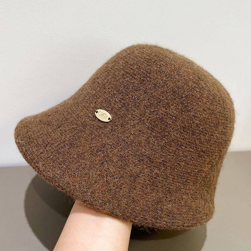 秋冬季渔夫帽子女百搭休闲高级流行显脸小毛绒遮脸保暖防风时尚