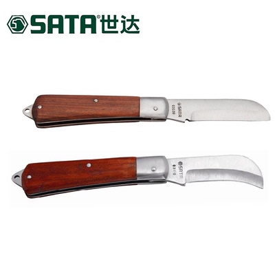 直刃/弯刃木柄电工刀剥皮刀