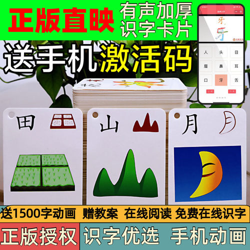 幼儿早教直映学龄前看图识字卡片