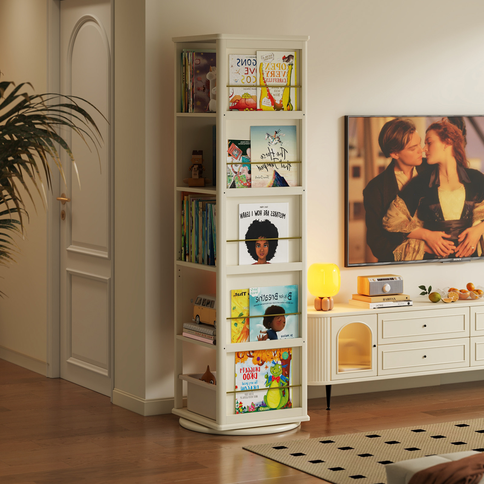 实木旋转书架免费安装送货上楼