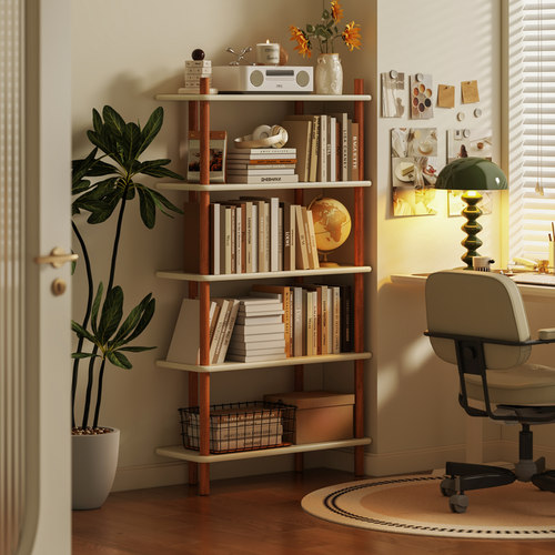 美冉家居实木书架置物架