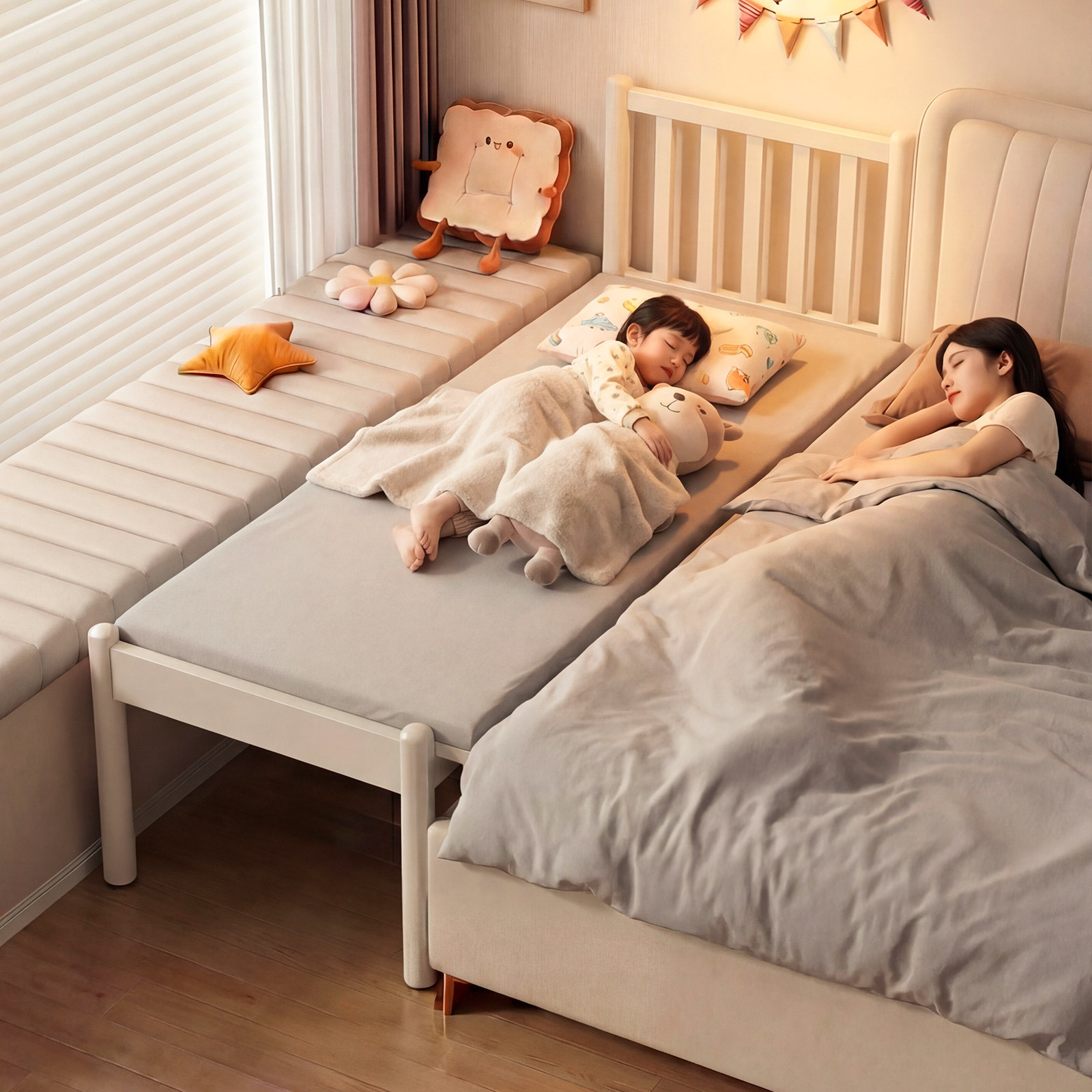 儿童拼接床实木床边加宽宝宝床简约现代小户型白色婴儿床单人床