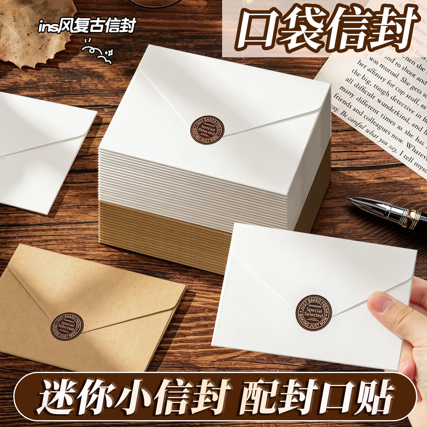 迷你牛皮纸信封小号清新复古文艺贺卡收纳情书简约高级小信封装现金仪式感信纸装钱邀请函卡片专用袋K1