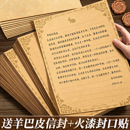 羊巴皮纹信封信纸套装仪式感