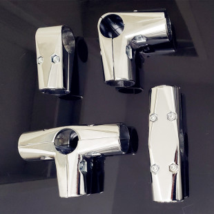 加厚38mm铝合金圆管连接件不锈钢管接头两三四通连接紧固件展货架