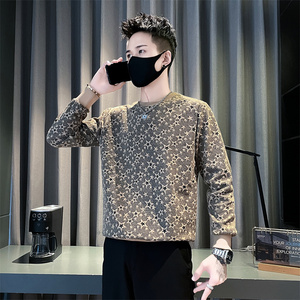 W7703-P55控75设计感五角星卫衣ins潮牌长袖T恤2025春秋季内搭打图片