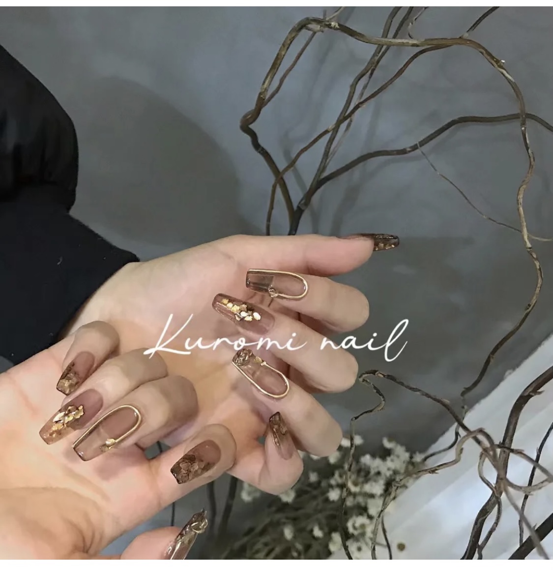 美甲成品贴片假指甲穿戴式拆卸手工云母片小红书新款同款日系包邮