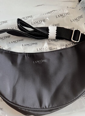 兰蔻通勤大容量黑色尼龙饺子包 单肩斜挎包 化妆包30×14×6cm