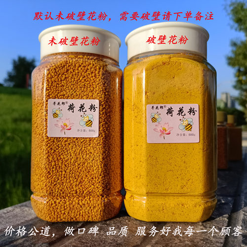 精选新鲜荷花粉2026年新粉上市食用蜂花粉蜂场自产莲花粉大瓶500g
