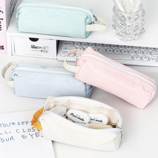 笔袋ins高颜值大容量简约纯色多功能收纳袋便携学生文具袋铅笔盒