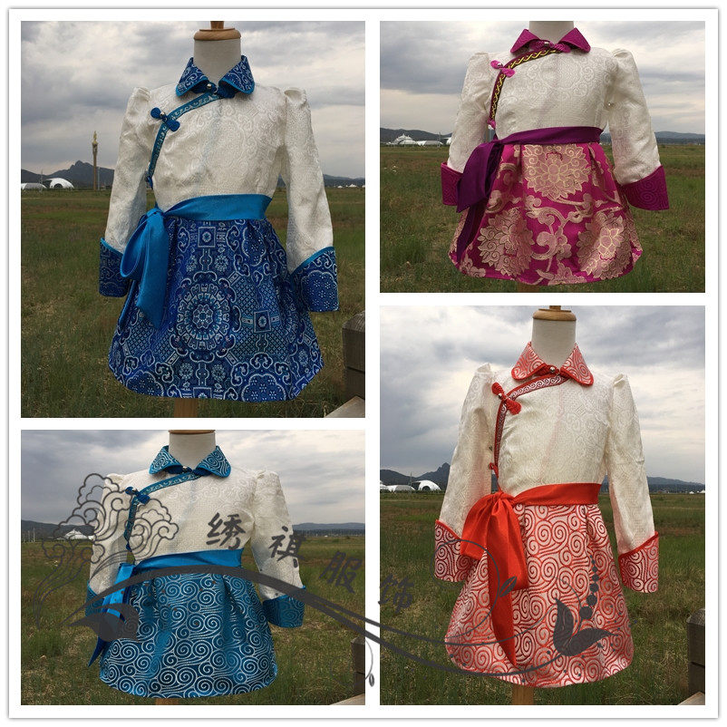 儿童蒙古袍舞蹈演出服饰秋新品