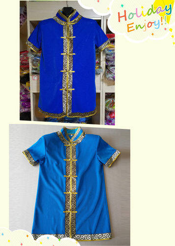 新款夏季蒙族日常装餐厅短袖衫