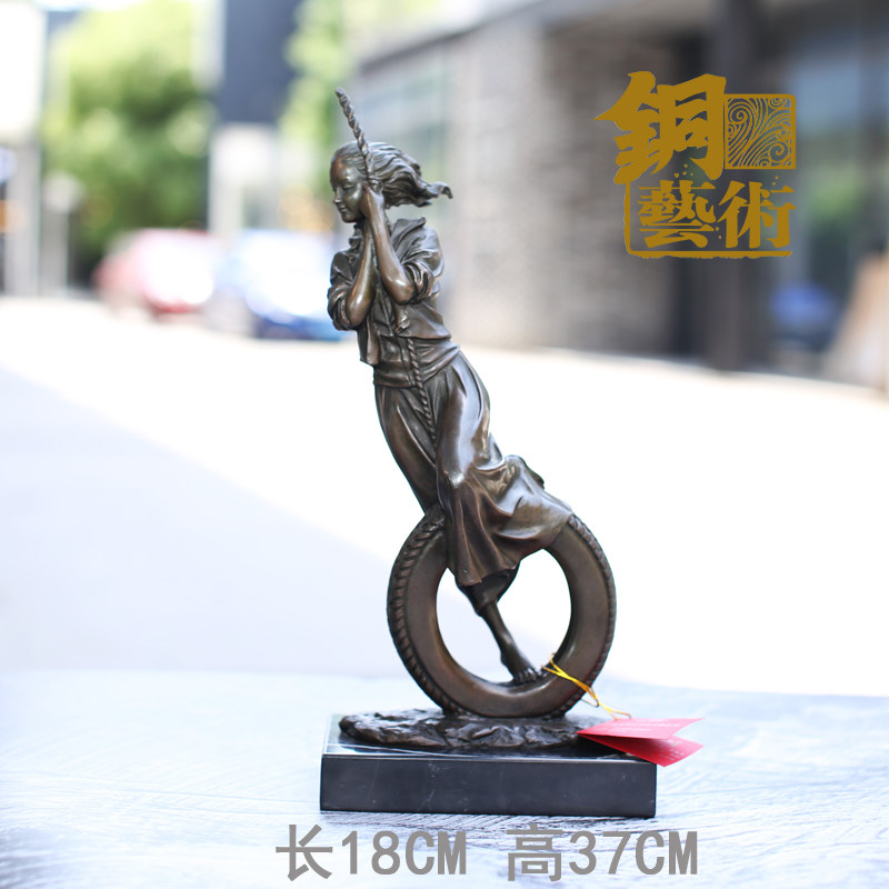 纯铜少女样板房摆件工艺品图片