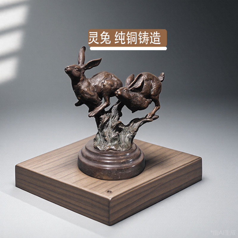 纯铜家居装饰高端礼品兔摆件图片