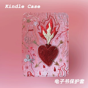 火焰之心适用kindle7代电子书保护套kpw123软壳958全包防摔带休眠