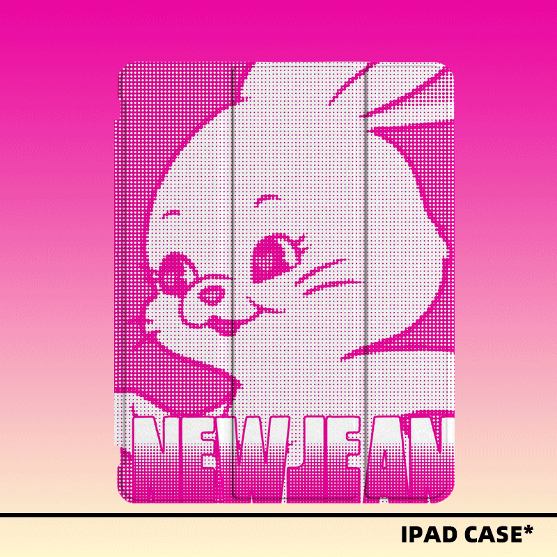 原创小众可爱像素粉兔子适用于苹果2024款air6ipadpro11寸三折ipad防弯亚克力保护壳9代10.2寸/air4/5/mini6