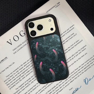 原创氛围感深林粉羽磨砂手机壳iPhone17promax苹果16pro软壳15p大孔14软边air晶瓷