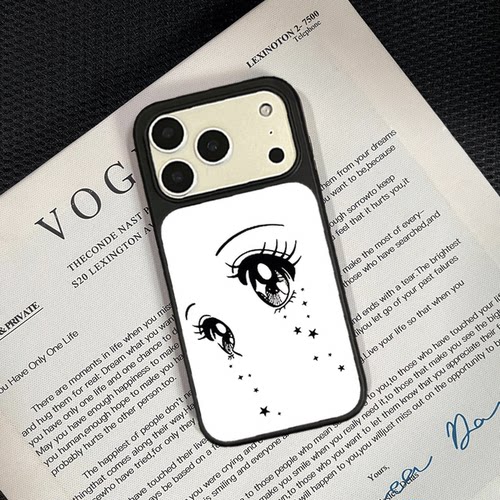 xxxedc原创小众高级感星星眼睛大孔磨砂手机壳iPhone17promax苹果16pro软壳15p/i14软边air晶瓷