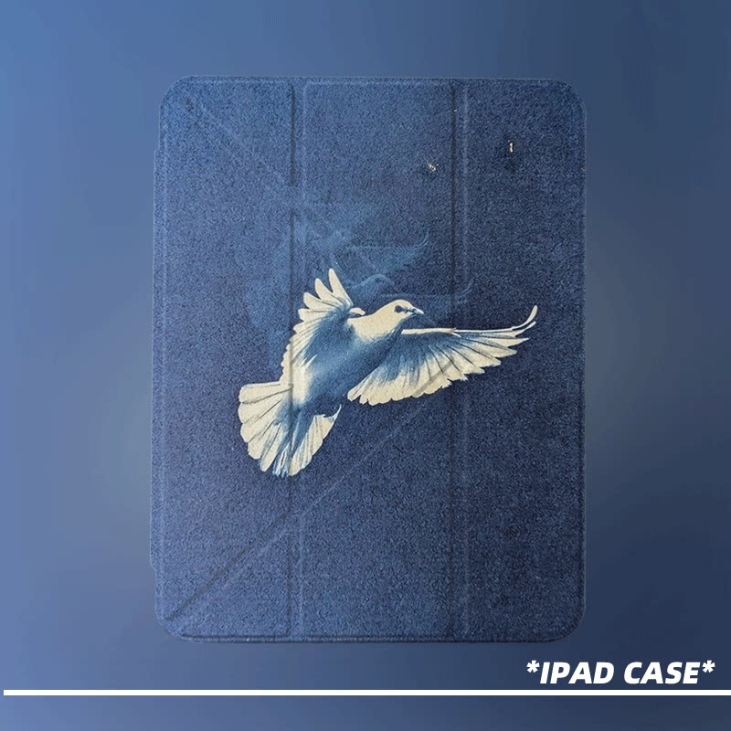 原创氛围感蓝影飞鸽第11代2026款air8ipadpro11寸三折ipad壳防弯y折亚克力a16平板壳9代10.2寸air7带笔槽