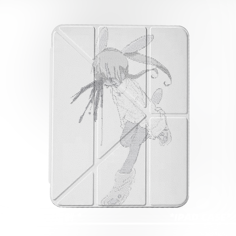 原创小众艺术可爱像素卡通适用11代2025款air7ipadpro11三折ipad壳防弯Y折亚克力10.2寸/air4/5/mini6带笔槽