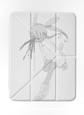 原创小众艺术可爱像素卡通适用11代2025款air7ipadpro11三折ipad壳防弯Y折亚克力10.2寸/air4/5/mini6带笔槽