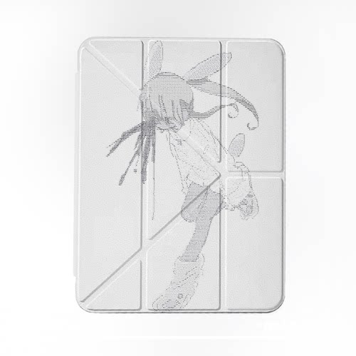 原创小众艺术可爱像素卡通适用11代2026款air8ipadpro11三折ipad壳防弯Y折亚克力10.2寸/air4/5/mini6带笔槽