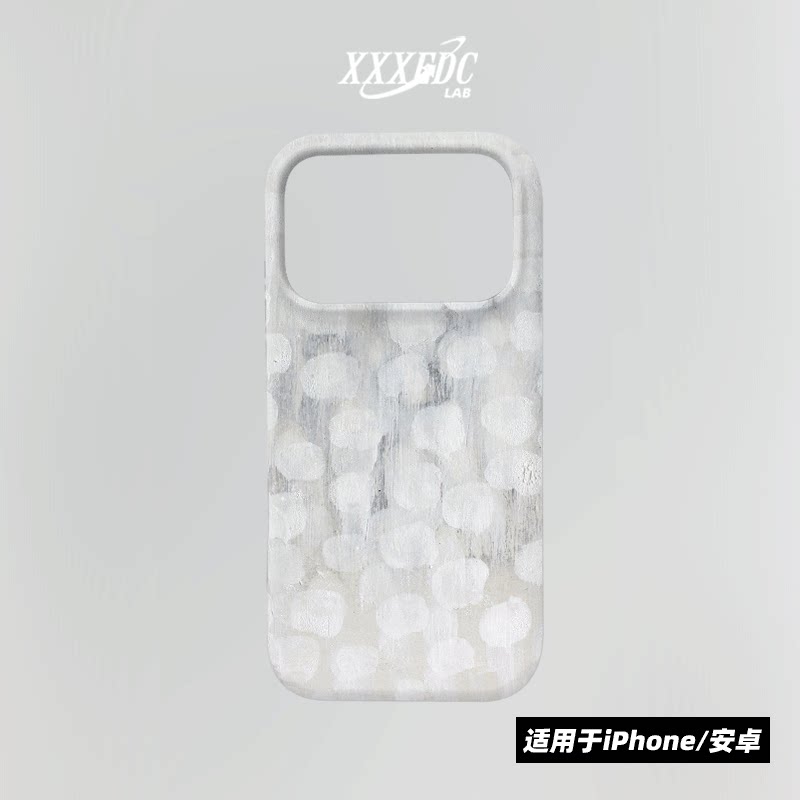 原创简约素白圆点iphone17promax手机壳磁吸壳16苹果14pro/15p全包亮面硬壳13磨砂软壳适用于华为mate80