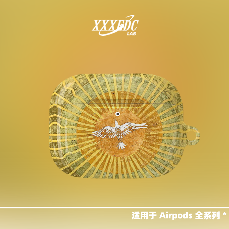 原创小众高级感艺术中古风金乌适用airpods4代苹果无线蓝牙耳机保护套airpods pro2/3代保护壳2代亮面硬壳