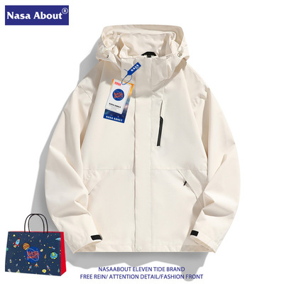 NASA冲锋衣三合一男女外套2025新款防风防雨春秋季登山服两件套潮